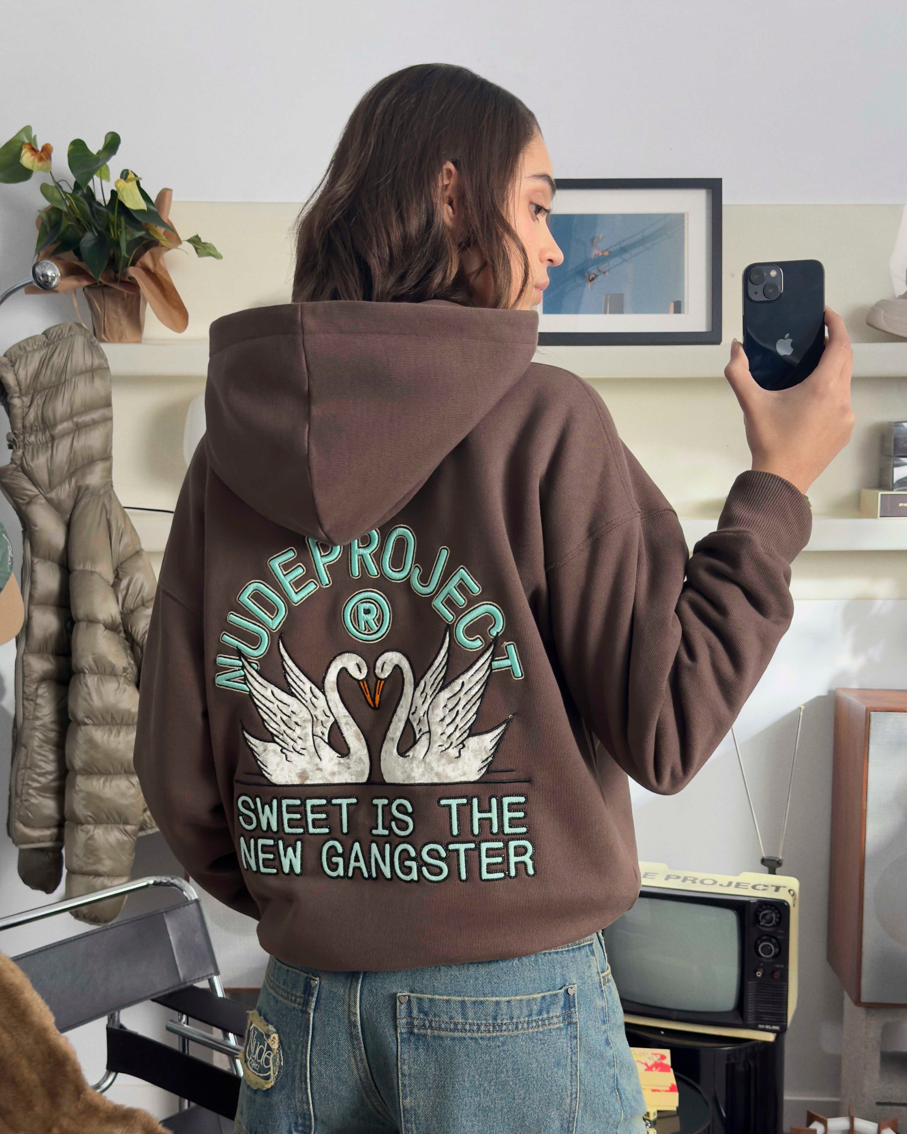 Swans Hoodie Brown