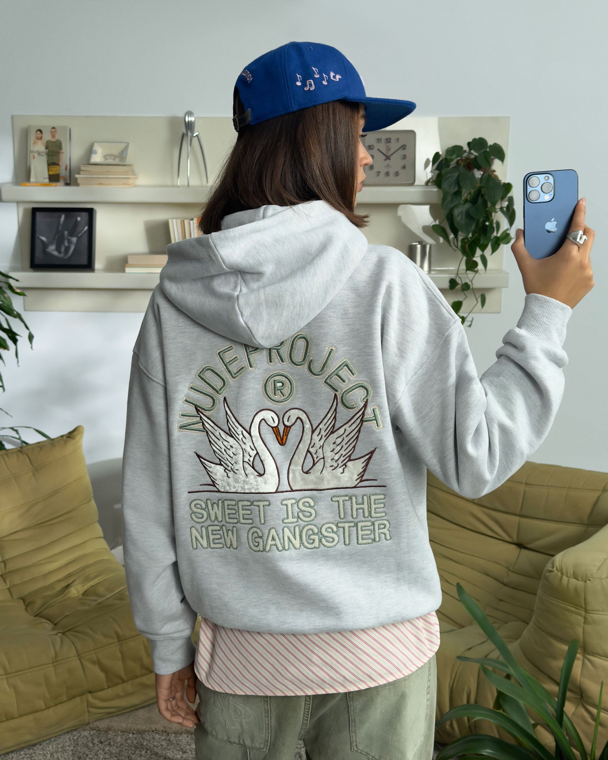 Swans Hoodie Grey Melange Nude Project México Oficial Nude Project Mexico