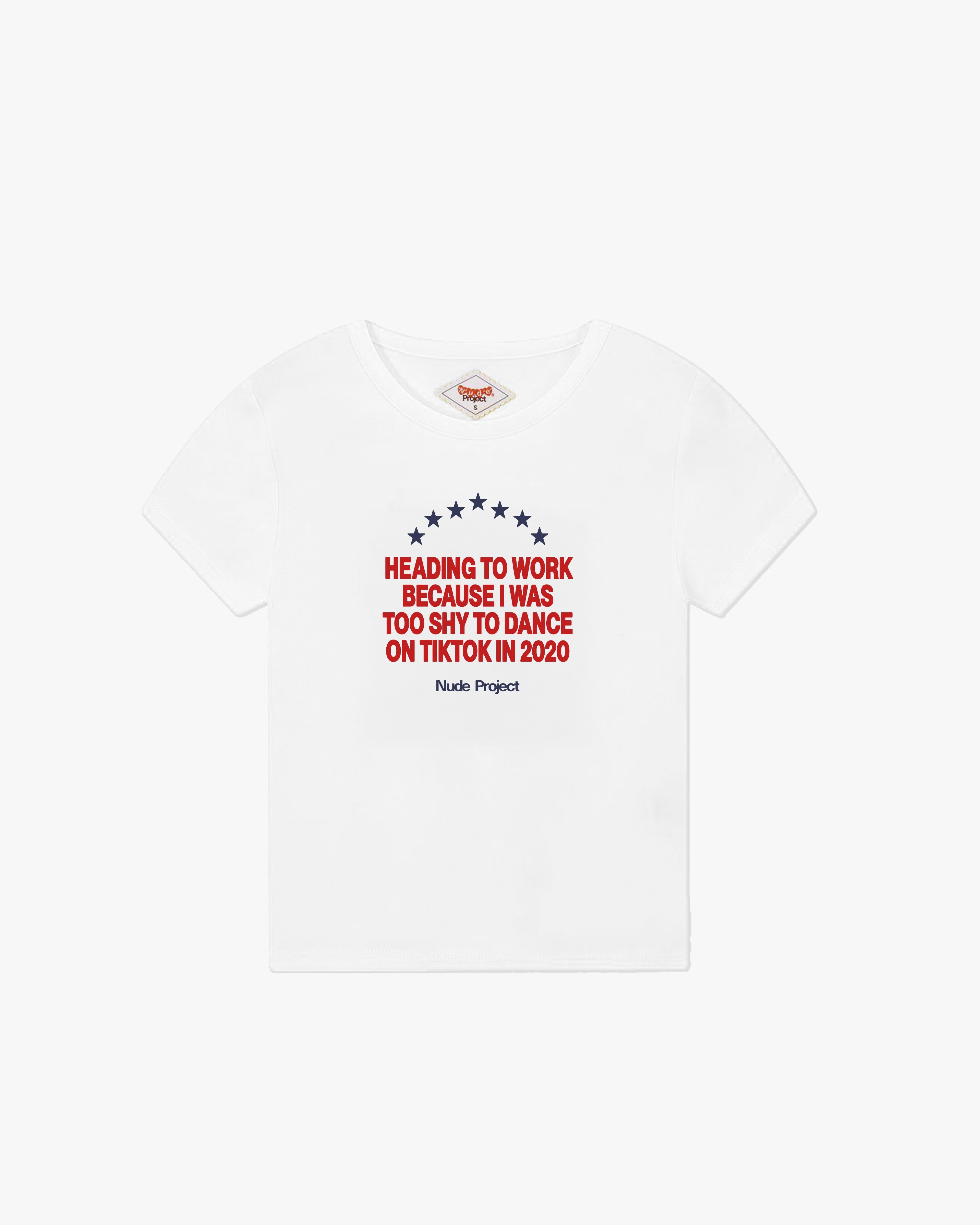 9-5 Baby Tee White