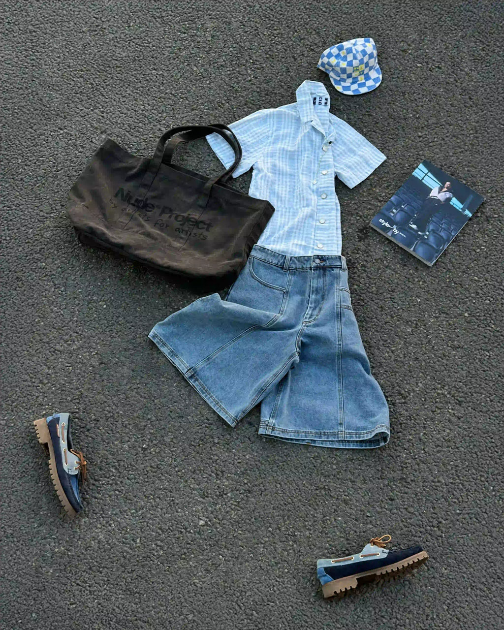 Updown Denim Shorts